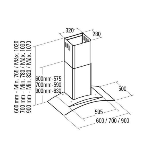 Campana extractora Cata GAMMA 700 Canalizado 70cm acero inoxidable LED autoapagado