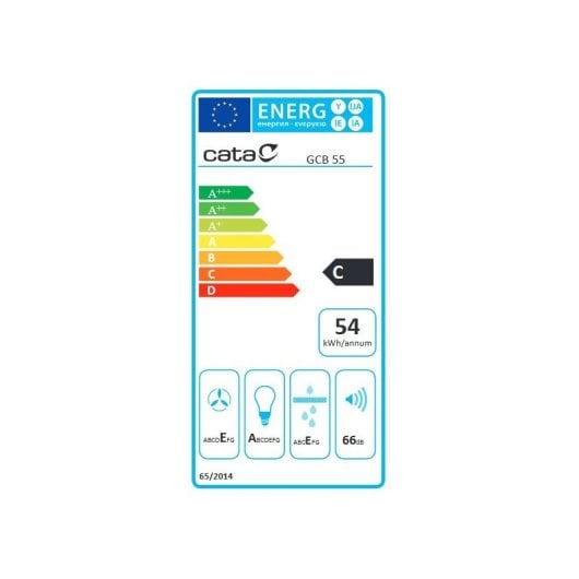 Campana extractora Cata Grupo filtrante 55cm Mecánica LED inoxidable 371m3/h ruido reducido