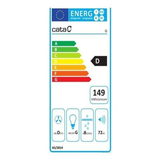 Campana extractora Cata Q 600 BK Canalizado/Recirculación 60cm filtros lavables LED