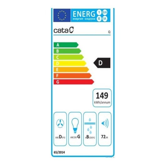 Campana extractora Cata Recirculación/Canalizado 60cm negra 3 velocidades filtro lavable