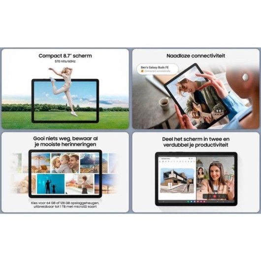 Tablet Samsung Galaxy Tab A9 4G 8,7" 128GB 8GB Grafite Dolby Atmos