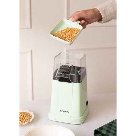 Palomitera Create Sistema de seguridad 80g por tanda Sin aceites 3min fácil limpieza