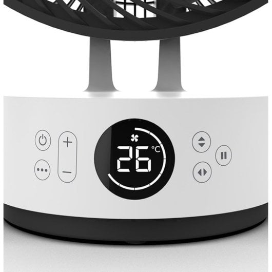 Ventilador de mesa MEACO MeacoFan Sefte de 10″ com motor sem escovas ultrassilencioso e precisão do feixe de ar