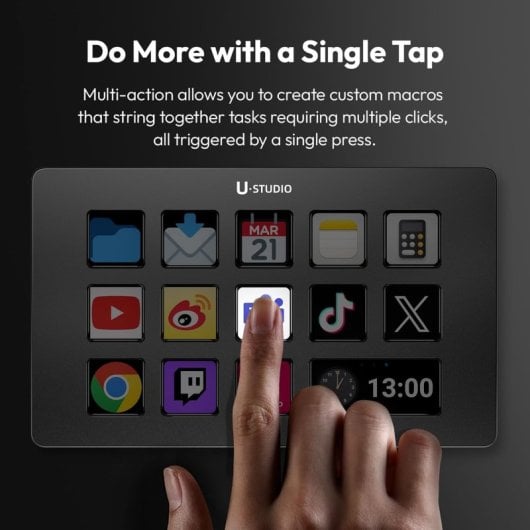 Contrôleur de streaming Ulanzi D200 13 touches LCD personnalisables CPU + GPU multipage