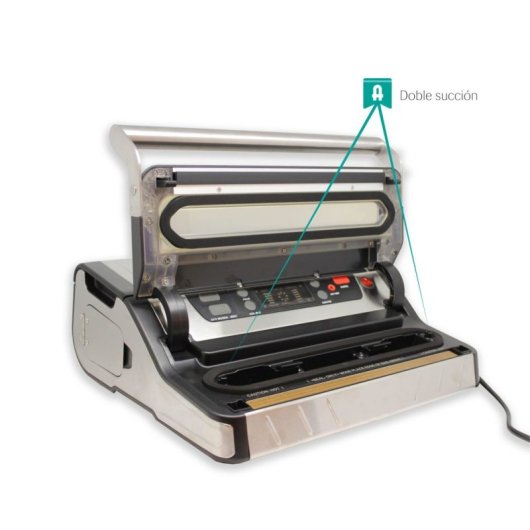 Envasadora al Vacío Alfa 0,6/0,85 bar 15L/min Acero Inox Marinado Doble Sellado Cuchilla