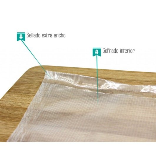 Bolsa envasadora al vacío Alfa 15x24 cm 100 uds 5 capas sin BPA reutilizables gofradas