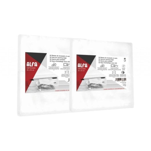 Bolsa envasado al vacío Alfa 30x35 cm 100 unidades 5 capas, libre de BPA, reutilizable