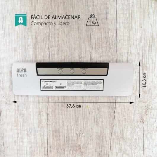 Envasadora Alfa Compacta 80W 30cm 3 funciones succión -0,5 bar silenciosa tubo recipientes