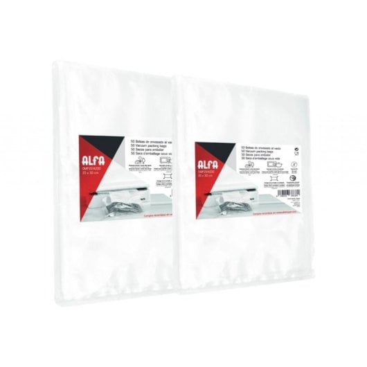 Bolsa envasar al vacío Alfa 20x30 cm 100 uds gofrado 90 micras alta resistencia BPA free