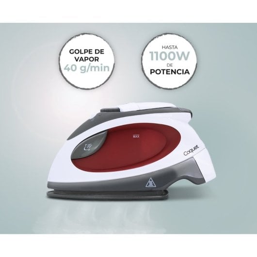 Plancha de viaje Alfa DualVolt suela cerámica 1100W vapor/secado cable 1,9m compacta