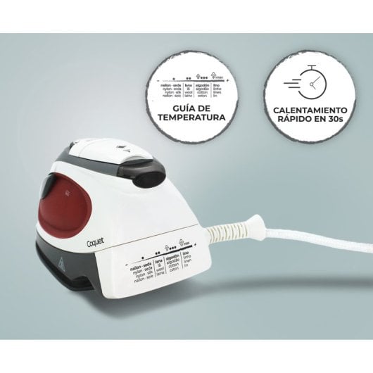 Plancha de viaje Alfa DualVolt suela cerámica 1100W vapor/secado cable 1,9m compacta
