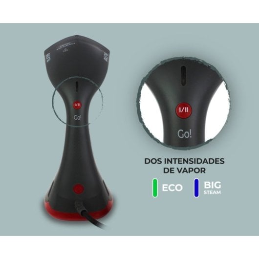 Plancha vertical Alfa 1630W vapor continuo 30g/min dos intensidades cable 2m cepillo