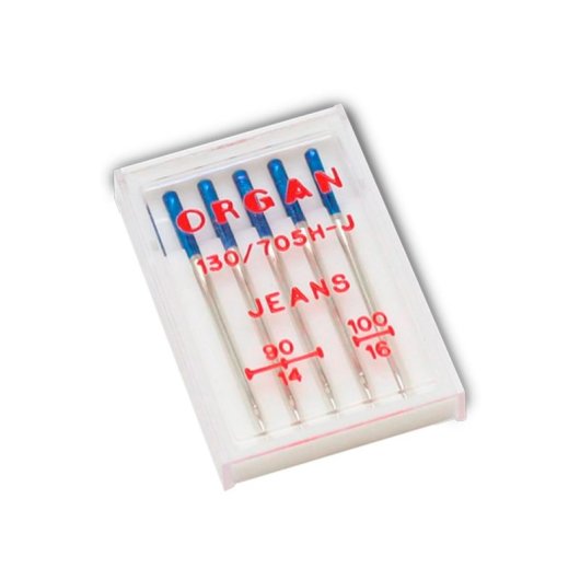 Pack de agujas de coser Alfa sistema 130/705H 8 paquetes 40 unidades especial vaqueros y elásticos