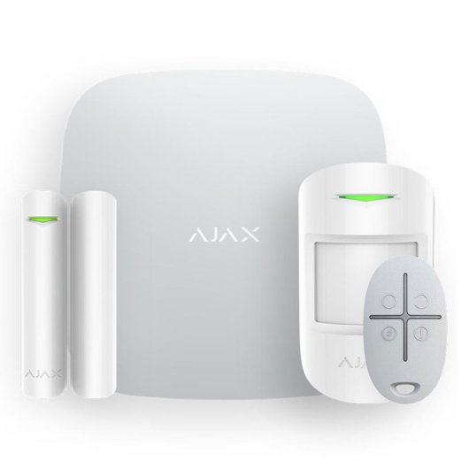 Sistema de alarma Ajax StarterKit Blanco inalámbrico con GSM y Ethernet, detección y control remoto