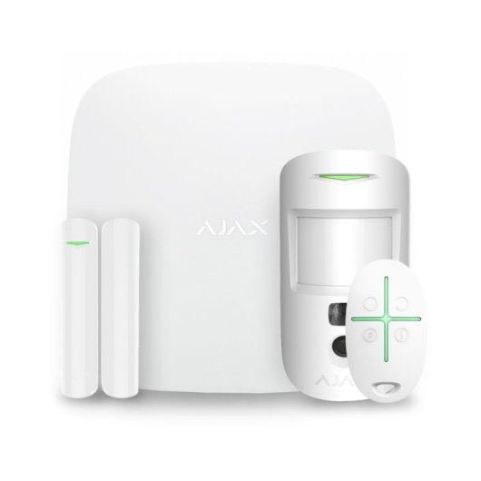 Central de alarma Ajax Hub 2 Plus LTE/WiFi/Ethernet, 64 escenarios, Kit con MotionCam y control remoto