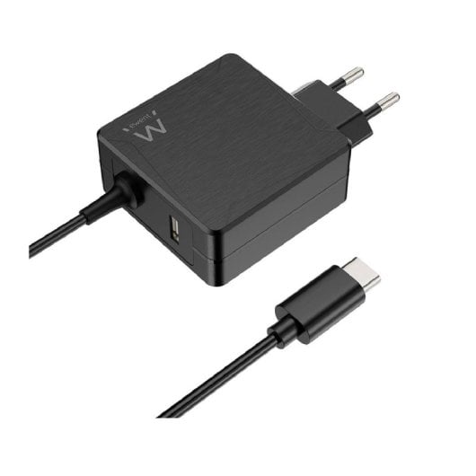 Cargador de pared Ewent EW3978 USB-C 65W, Power Delivery, protección cuádruple, cable 1,5m