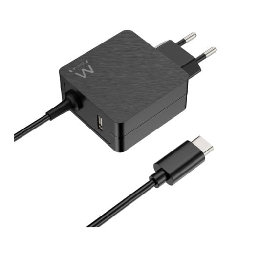 Cargador Ewent EW3979 45W USB-C Power Delivery, USB-A, Carga Rápida, Cable 1.5m Negro