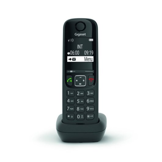 Telefone sem fios Gigaset AS690HX DECT compatível com routers, mãos-livres e ecrã de 2″