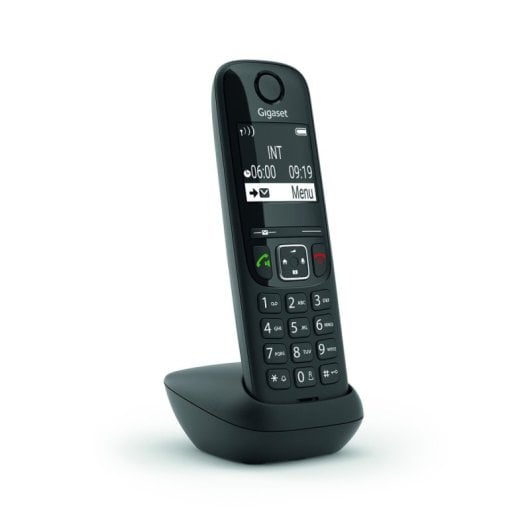 Telefone sem fios Gigaset AS690HX DECT compatível com routers, mãos-livres e ecrã de 2″