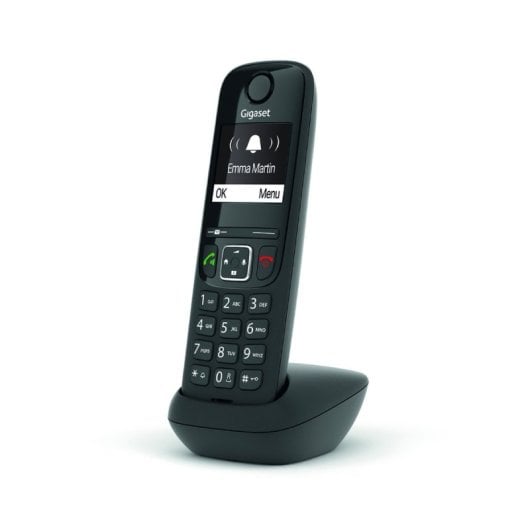 Telefone sem fios Gigaset AS690HX DECT compatível com routers, mãos-livres e ecrã de 2″
