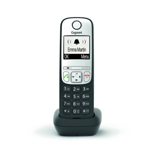 Telefone DECT sem fios Gigaset A690HX preto, mãos-livres, bloqueio de chamadas, bateria de 14 horas