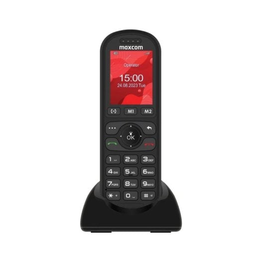 Maxcom MM39D SE 4G Telefono fisso cordless, schermo grande, batteria a lunga durata, nero