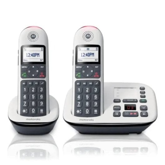 Teléfono inalámbrico Motorola CD5012 Blanco DECT pantalla iluminada teclado grande manos libres