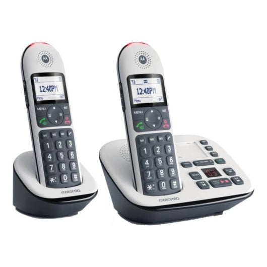 Teléfono inalámbrico Motorola CD5012 Blanco DECT pantalla iluminada teclado grande manos libres