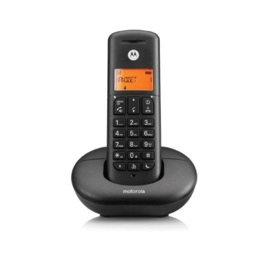 Teléfono Fijo Inalámbrico Motorola E212 Negro Pantalla 14 Segmentos Contestador Automático