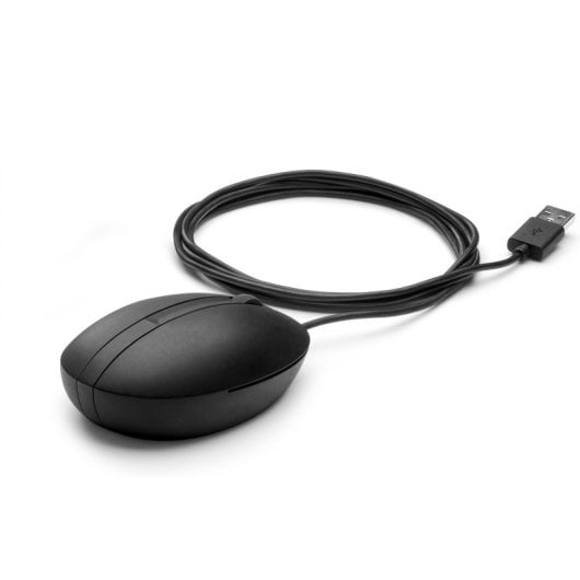 Ratón HP con cable 1000 DPI ambidiestro ergonómico USB óptico Negro