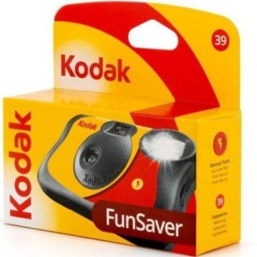 Cámara desechable Kodak FunSaver 39 exposiciones ISO 800 Flash 24 mm Compacta Ligera