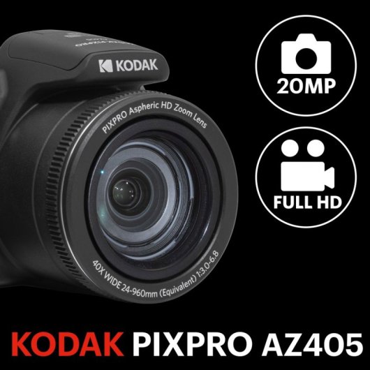 Kodak PIXPRO AZ405 20 MP Kompakt-Digitalkamera mit 40-fachem optischen Zoom, CCD-Sensor, optischer Stabilisierung