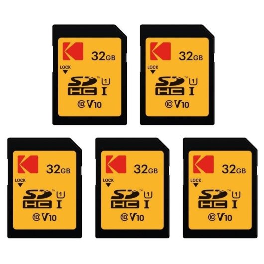 Cartão de memória Kodak SDHC 32GB Pack 5x alta velocidade 90MB/s proteção escrita