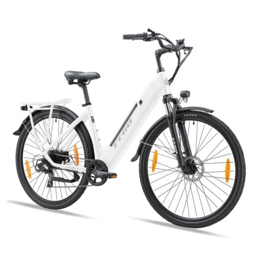 Alfa 250W 36V 20Ah weißes Elektrofahrrad mit 100km Reichweite und LCD-Display und Scheibenbremsen