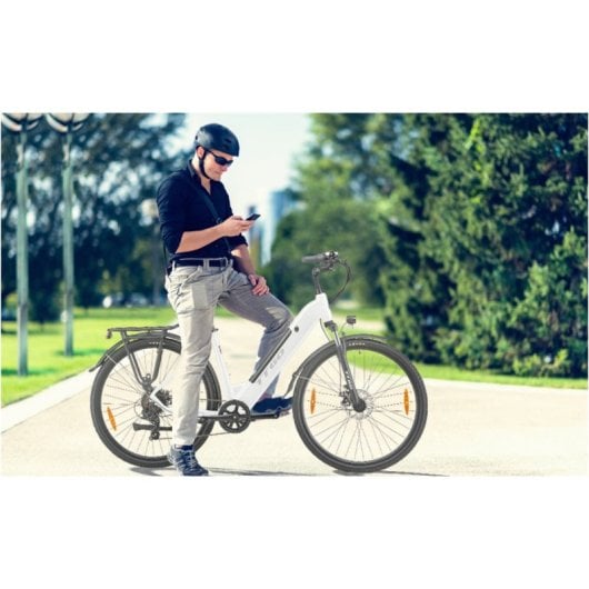 Alfa 250W 36V 20Ah weißes Elektrofahrrad mit 100km Reichweite und LCD-Display und Scheibenbremsen