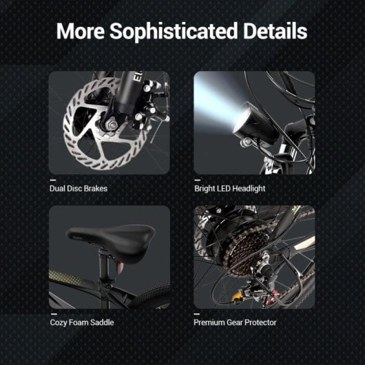 Bicicleta eléctrica Eleglide Mopride 1 Plus 250W 27.5? Shimano 21V Batería 100km LCD App Control