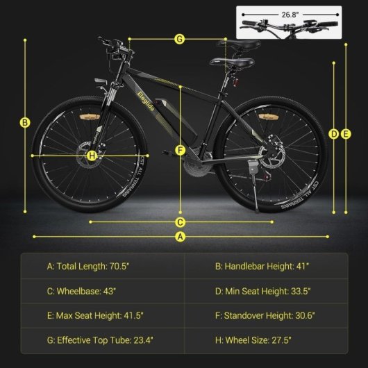 Bicicleta eléctrica Eleglide Mopride 1 Plus 250W 27.5? Shimano 21V Batería 100km LCD App Control
