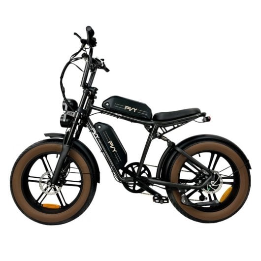 Bicicleta elétrica PVY X20 48V 30Ah Motor 80Nm Bateria dupla Certificação CE