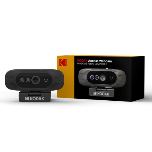 Kodak Access Webcam Full HD USB-A/USB-C com Reconhecimento Facial e Windows Hello