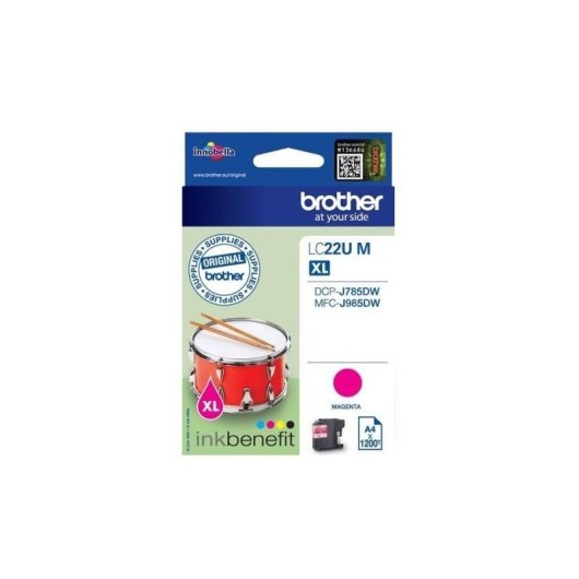 Cartucho Tinta Brother LC22UM Magenta 1200 páginas Pack individual