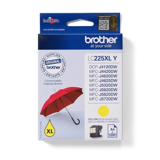 Cartouche tinta Brother LC225XLY amarillo pack individual 1200 pages
