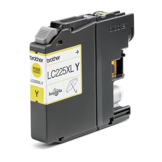 Cartucho tinta Brother LC225XLY amarillo, pack individual, 1200 páginas