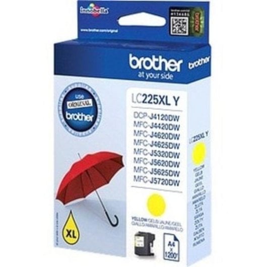Cartouche tinta Brother LC225XLY amarillo pack individual 1200 pages