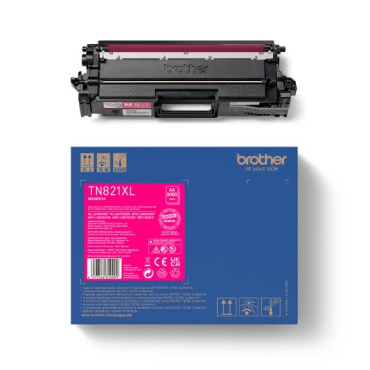 Cartuccia toner magenta Brother Tn-821xlm - 9000 pagine di stampa - Installazione semplice - Lunga durata - Modelli di stampante compatibili - Ordina ora!