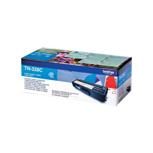 Tóner Brother TN-328C 6.000 páginas Cian Alta Duración Impresión Profesional