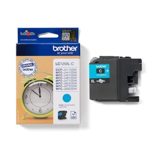 Cartucho de Tinta Brother LC-125XLC Cian Pack Individual 1200 páginas