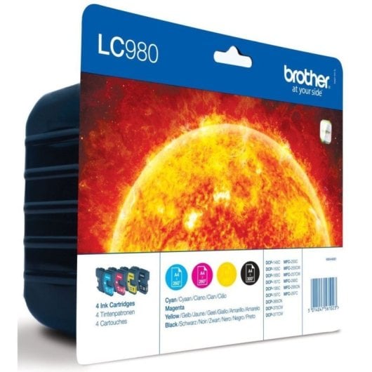 Cartucho de tinta Brother LC-980VALBPDR Negro/Cian/Magenta/Amarillo Multipack 4 piezas