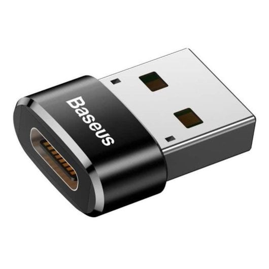 Adaptador Baseus USB-C a USB-A 5A Aluminio Compacto Negro