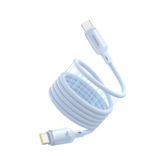 Cavo USB-C magnetico Baseus Picogo 240W 1m blu autoavvolgente e in silicone morbido
