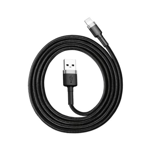 Cable Baseus Cafule USB-A a Lightning 1m 2.4A Nylon Trenzado Negro/Gris